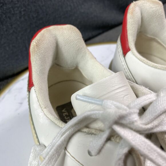 VEJA V-10 Leather Sneakers Women’s Size 9 White Marsala Nautico Lace Up Shoes - Picture 13 of 14